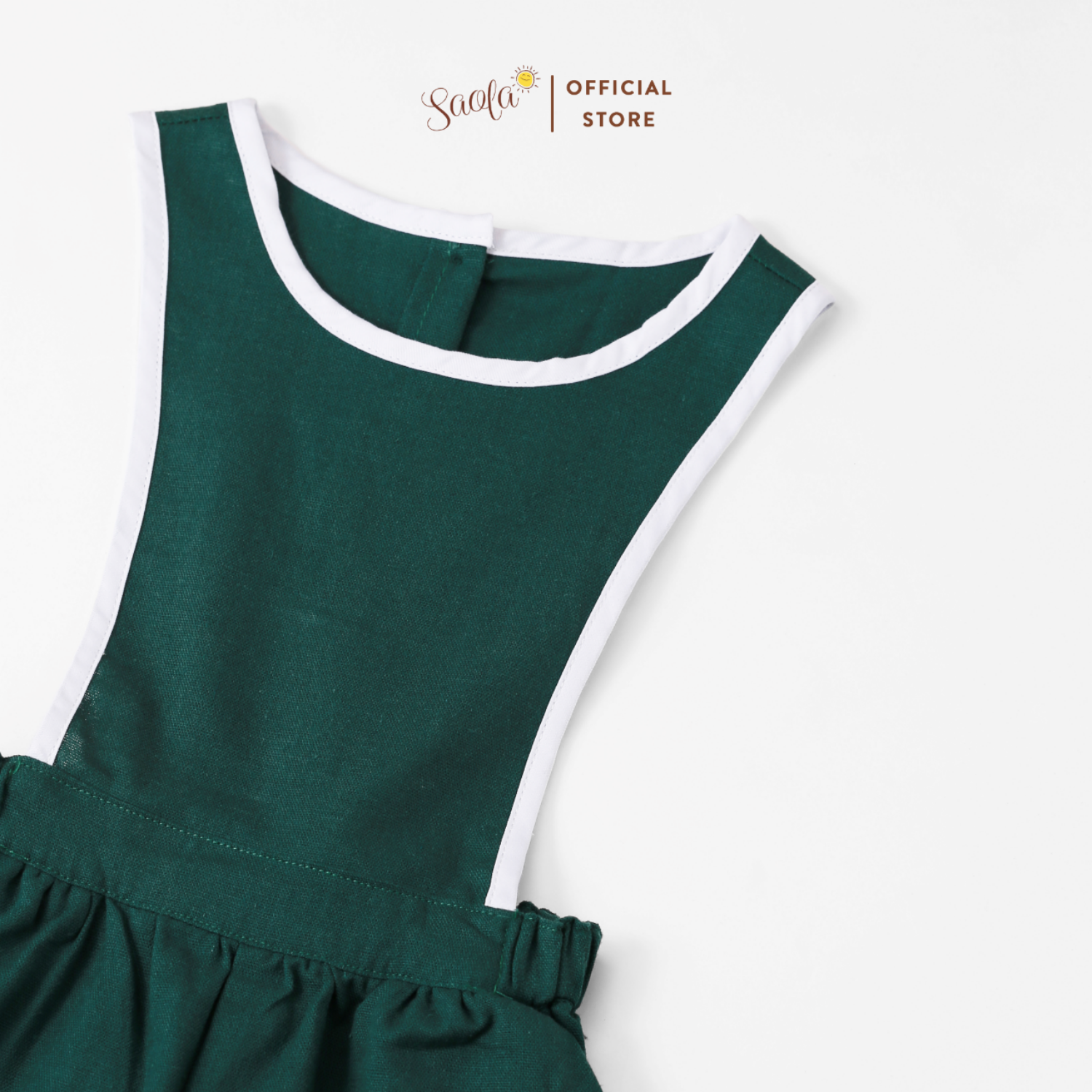 Quần Yếm Lửng Linen Phong Cách Vintage Hàn Quốc - OLWEN OVERALLS - PAL001 - SAOLA KIDS CLOTHING
