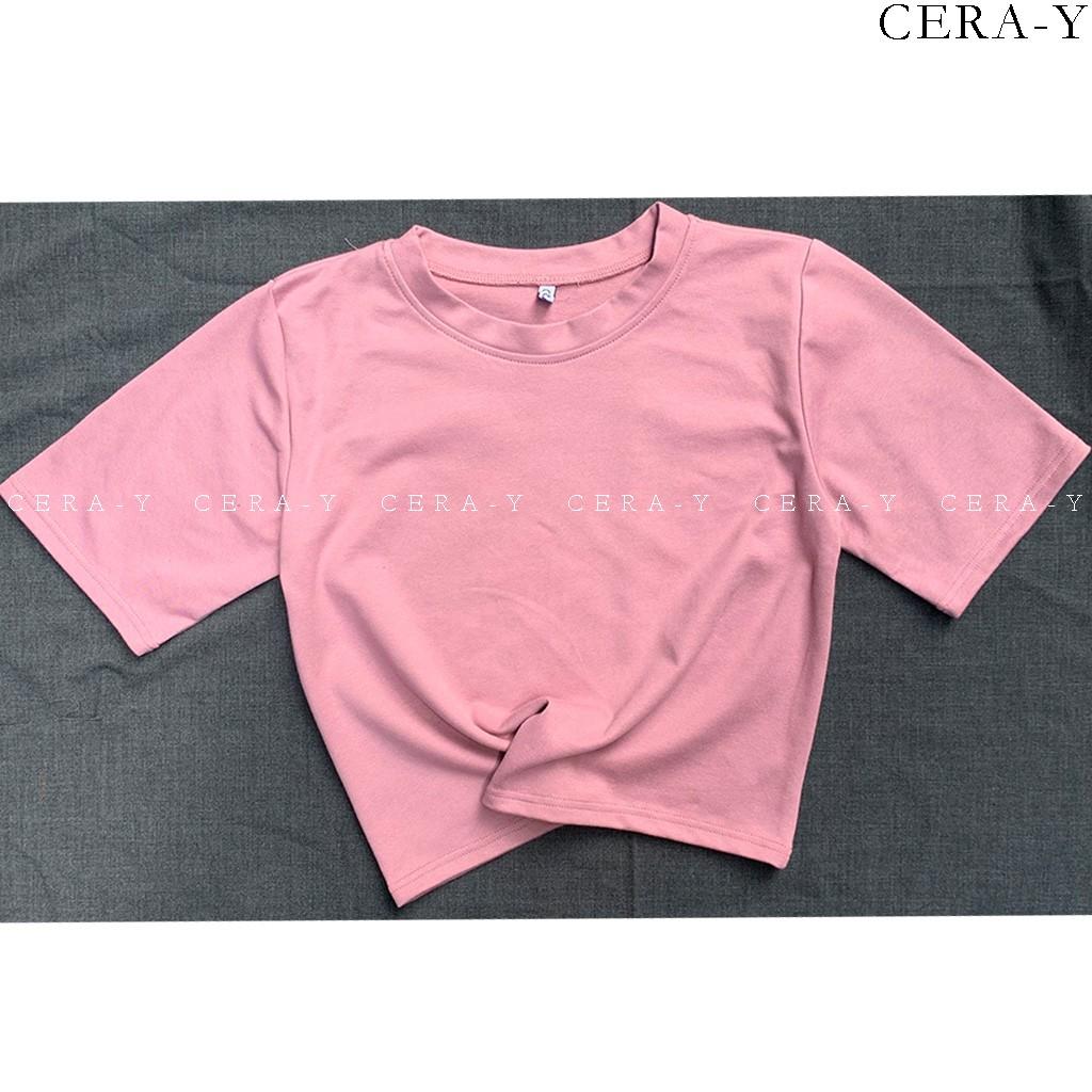  Áo thun thể thao form rộng croptop CERA-Y màu hồng tím CRA001