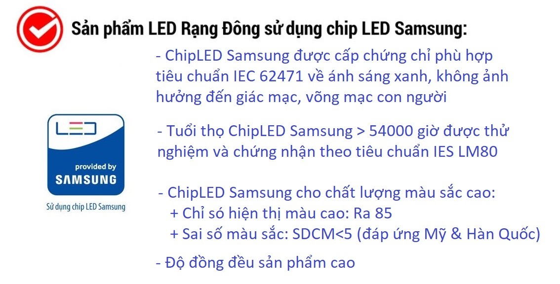 Bóng Đèn Tròn 5W Rạng Đông - Samsung ChipLED