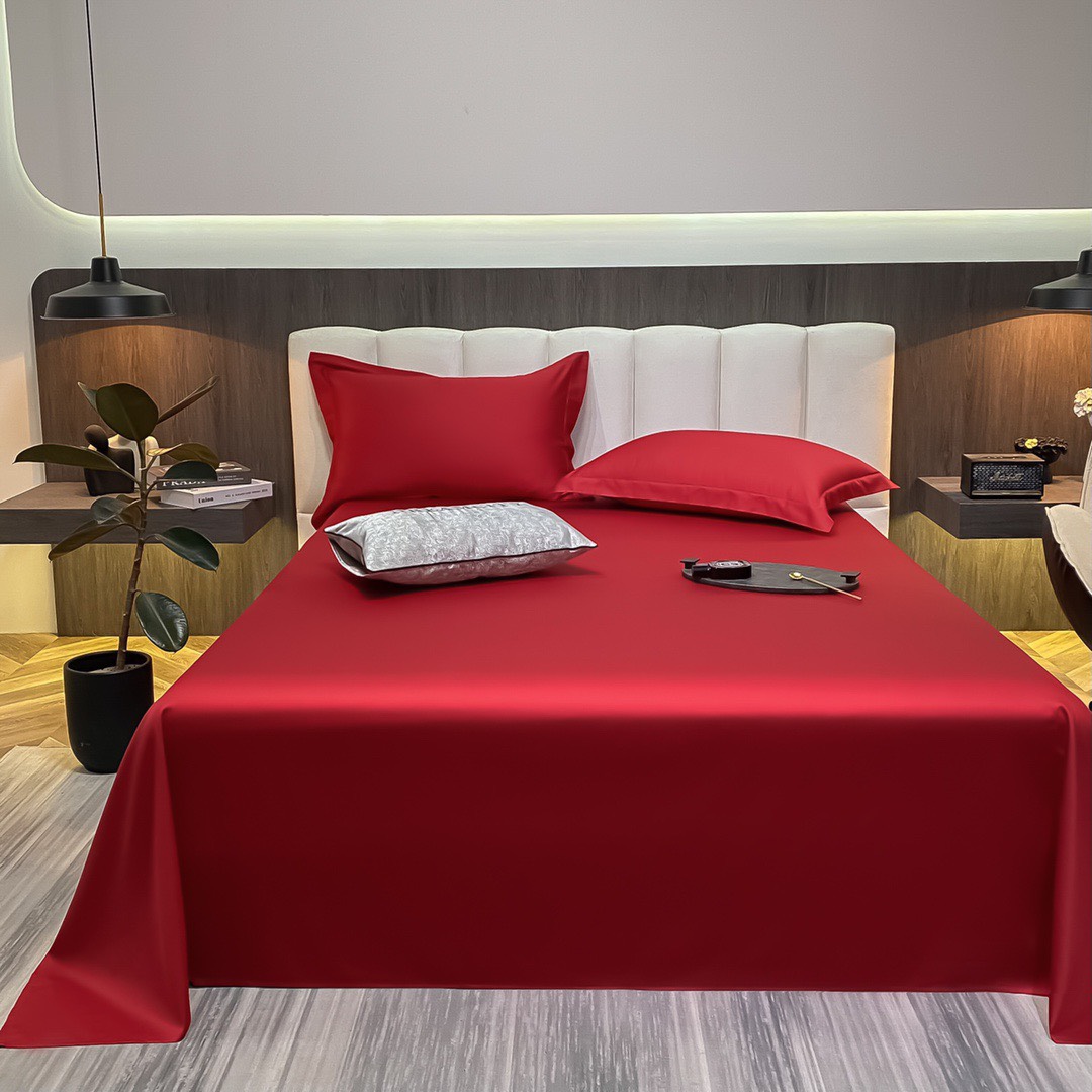 Bộ ga giường phi lụa trơn LIDACO chất liệu lụa mượt mà, óng ả decor phòng ngủ vintage