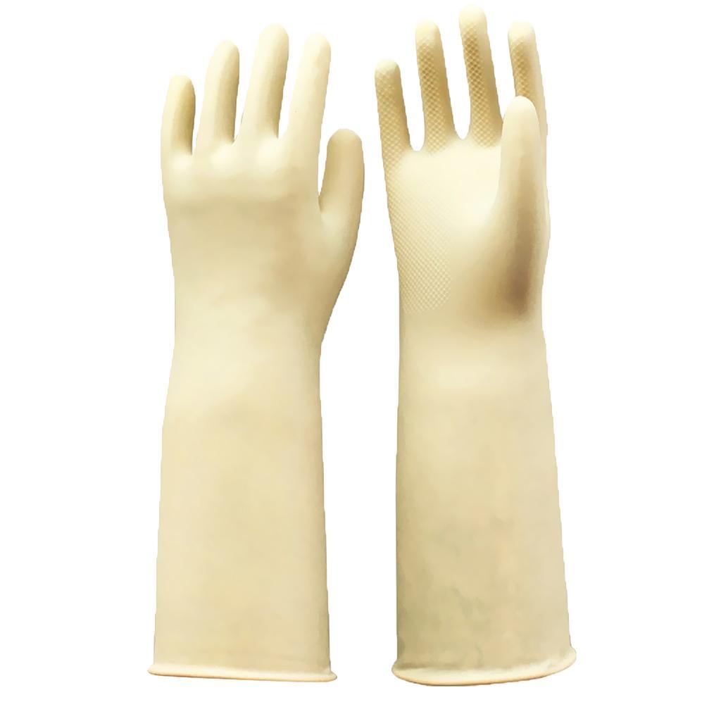 2 Pairs Rubber Latex Gloves 60cm Long Gloves Industrial Home Gardening Work