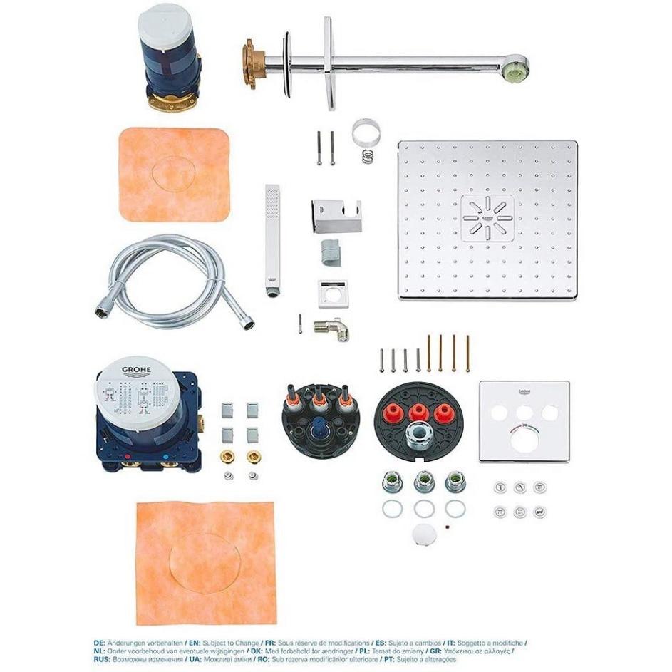 Sen Âm Tường Grohe 34706000 Smartcontrol, Bộ Sen Vòi Bát Vuông, Chất Liệu Thép Không Gỉ, Nhập Đức, BH 12 Tháng