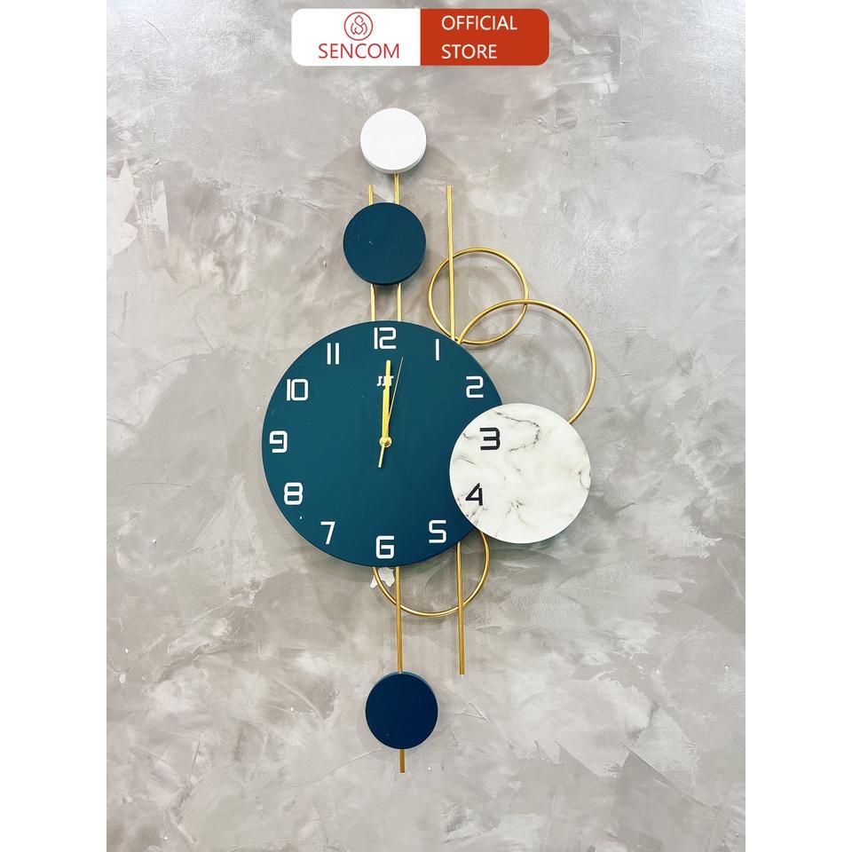 Đồng hồ treo tường phòng khách độc đáo SENCOM, đồng hồ trang trí decor phong cách Bắc Âu - JT20131-40
