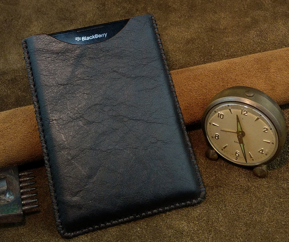 Bao da rút cho Blackberry Passport Q30 / Silver / AT&T mẫu 1 da bò thật