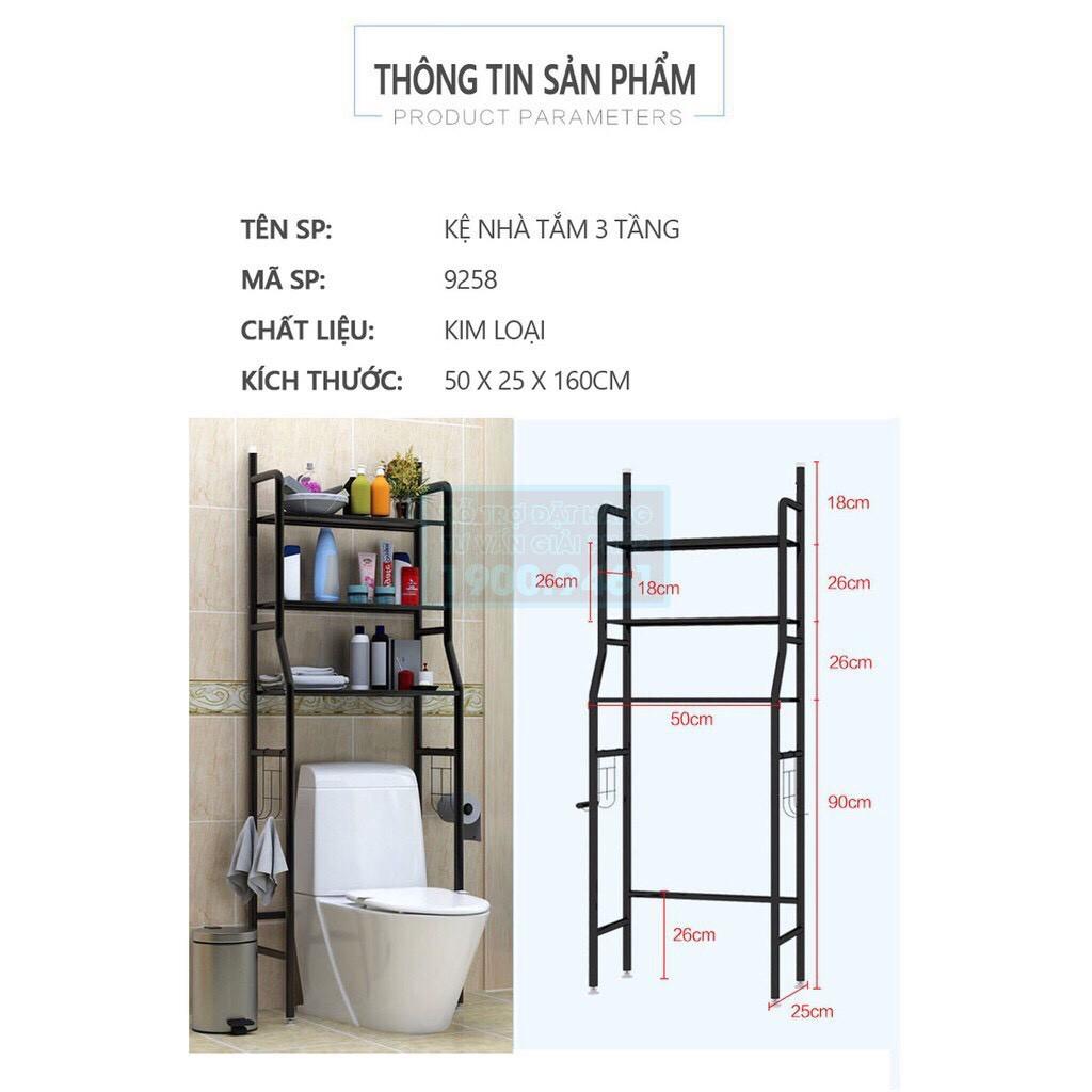 Kệ để đồ sau toilet , nhà tắm 3 tầng đa năng, tiết kiệm không gian