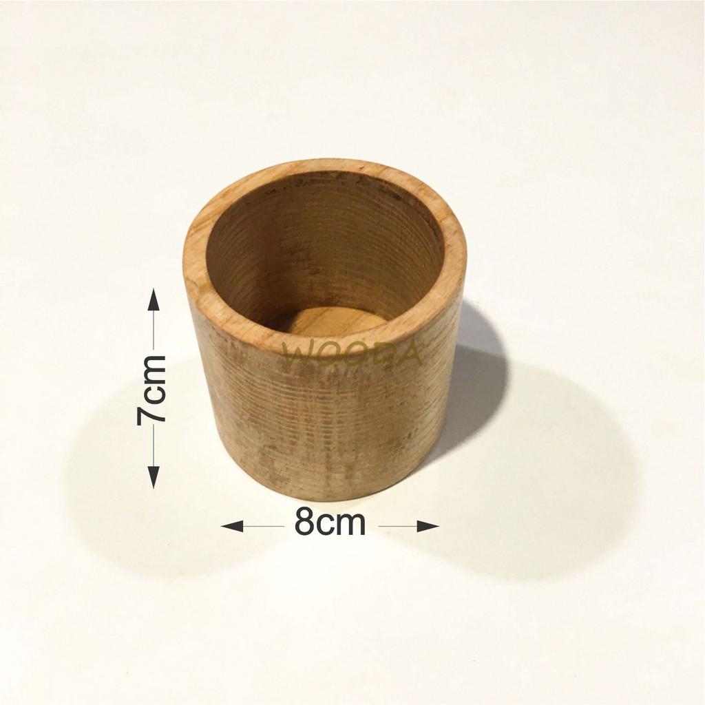 Cốc gỗ/ly gỗ tự nhiên miệng tròn size 8x7cm