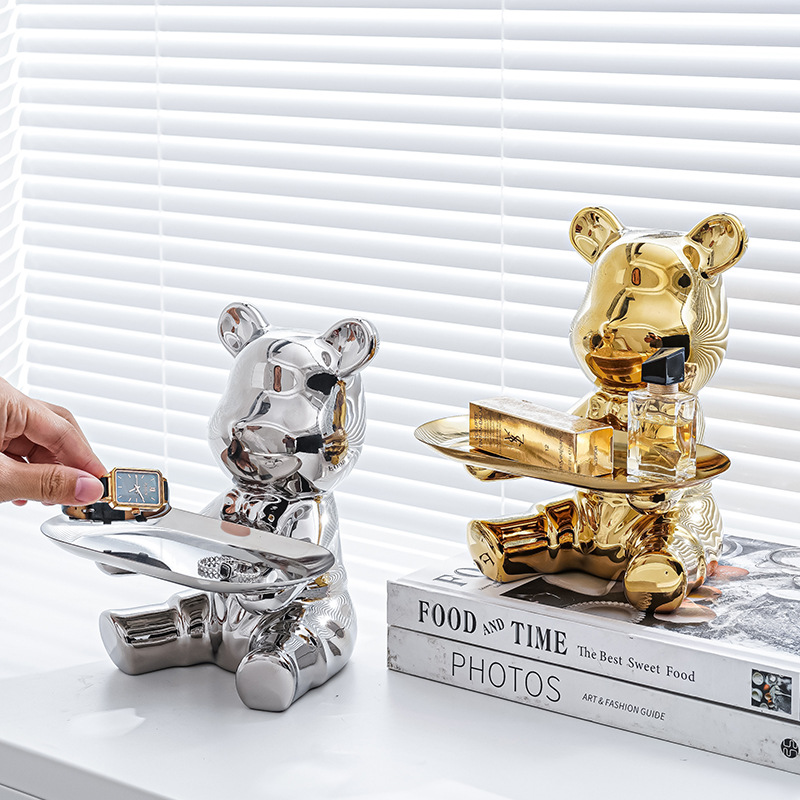 TƯỢNG GẤU BEARBRICK TRANG TRÍ NHÀ CỬA GOLDEN BEARB ROOM TRAY