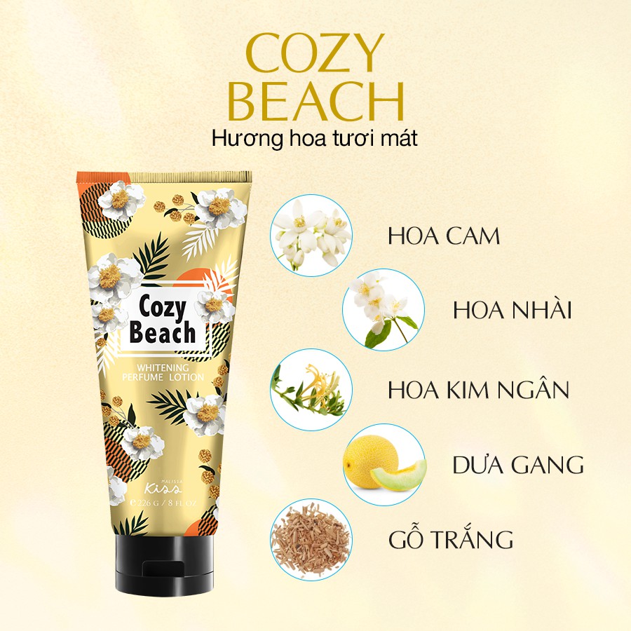 Malissa Kiss Dưỡng thể nước hoa Cozy Beach 226g