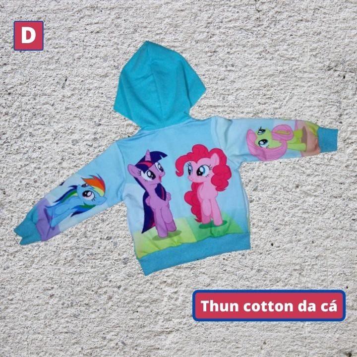 Áo khoác bé gái hình ngựa Pony từ 11-43kg - Áo lạnh nữ - PONY - Thun cotton da cá in 3D cực chất- Hương Nhiên