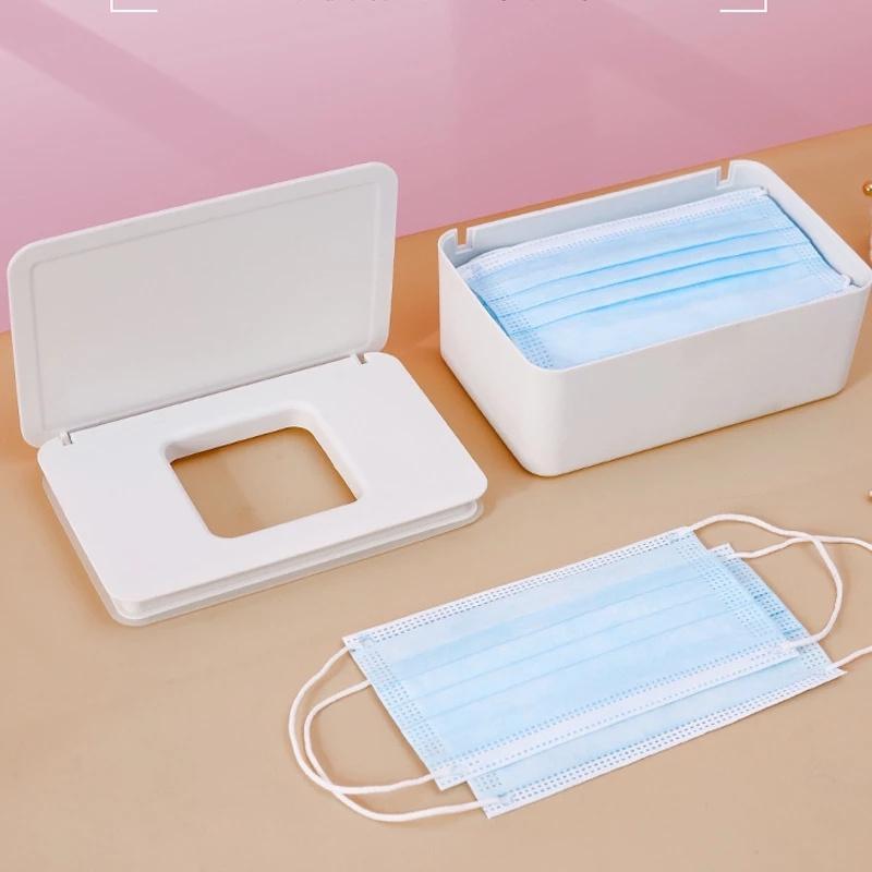 Wet Tissue Box Baby Wipes Paper Storage Box Dispenser Holder Household Plastic Dust-proof With Lid Organizer