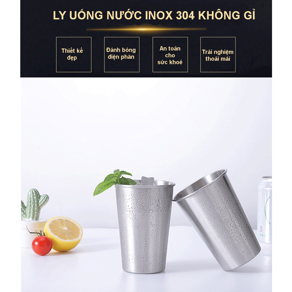 Ly inox 304 cao cấp – Ly inox phù hợp uống nước, uống bia và đi cắm trại