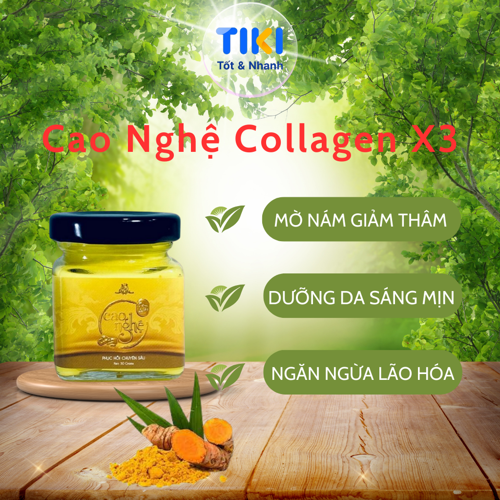 Cao Nghệ Collagen X3 Cao Nghệ Mờ Nám Giảm Thâm Cấp Ẩm Ngăn Ngừa Lão Hóa Đông Anh Chính Hãng 50g