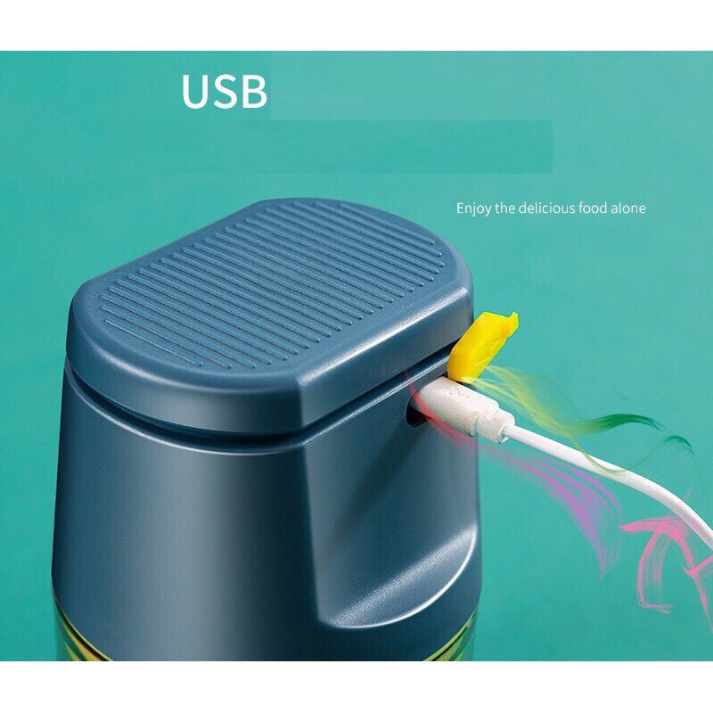 Dụng cụ xay, Máy xay tỏi, xay thức ăn mini sạc pin bằng qua cổng usb  250ml