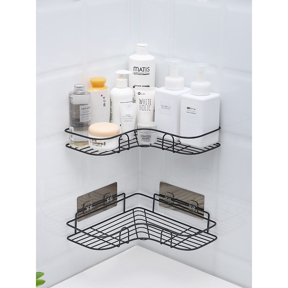 KỆ GÓC INOX NHÀ TẮM DÁN TƯỜNG - KỆ NHÀ TẮM DÁN TƯỜNG