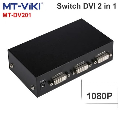 Bộ gộp DVI 2 vào 1 - Switch DVI 2 in 1 out MT-VIKI MT-DV201. Hàng chính hãng !!!