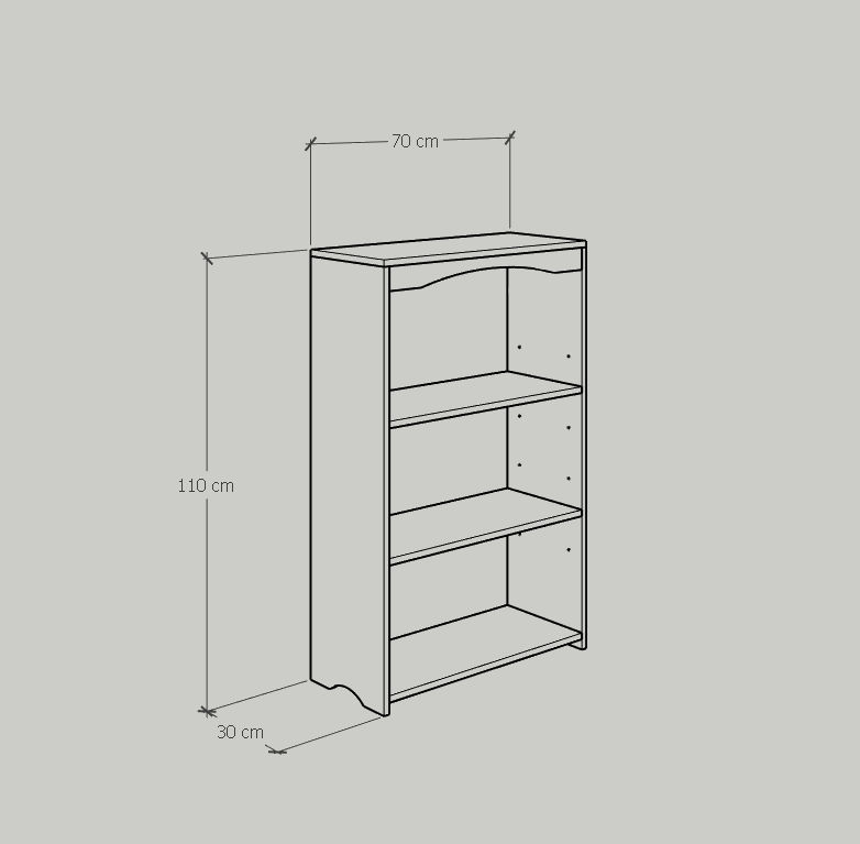 [Happy Home Furniture] CATY , Kệ sách 3 ngăn ,  70cm x 30cm x 110cm (DxRxC), KSA_028