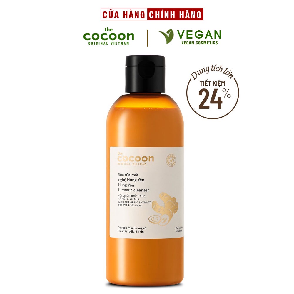 Bigsize - Sữa Rửa Mặt Nghệ Hưng Yên Cocoon 310Ml Giúp Da Sạch Mịn Và Rạng Rỡ Thuần Chay