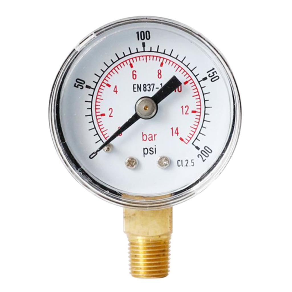 0-200psi 0-14bar Pressure Gauge Mini-Dial Air Compressor Meter Hydraulic Pressure Gauge TS-Y408