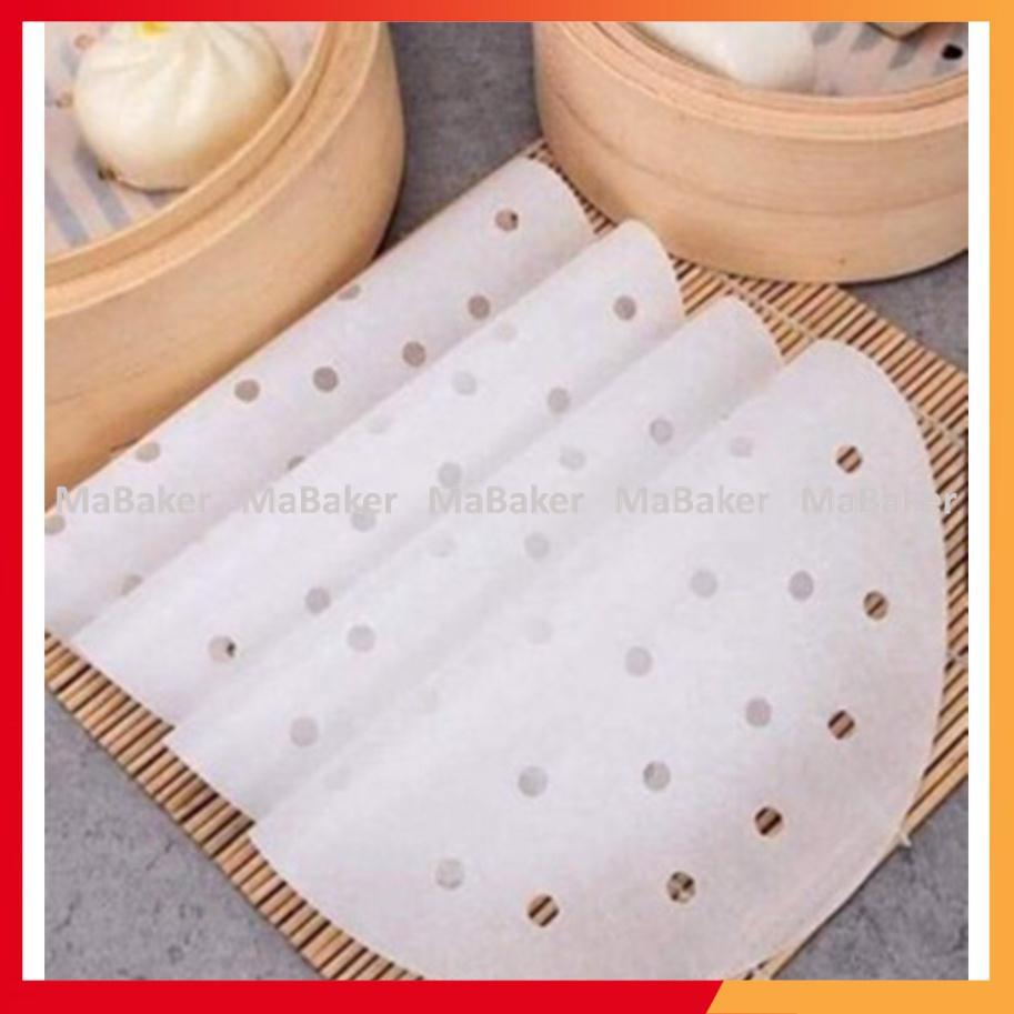 Giấy nến đục lỗ tròn dùng cho món hấp, nướng size 20 -23cm