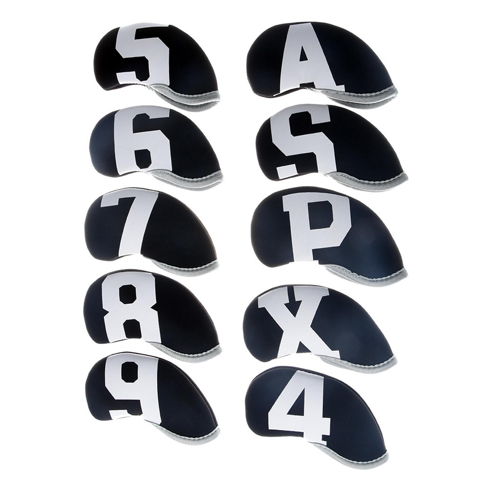 10x Neoprene Golf Iron Headcovers Anti Scratch Wedges Covers with Number Tag