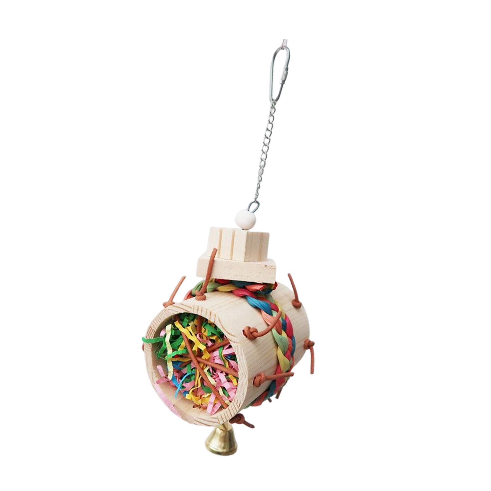 Parrot Chewing Toys Wooden Cage Hanging Accessories for Parakeet