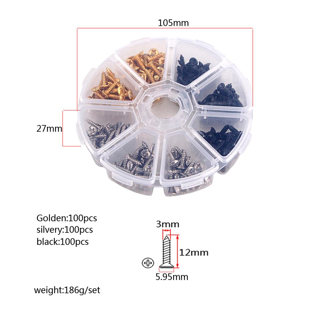 300pcs 3 Màu Đàn Guitar Pickguard Miếng Dán Mặt Sau Vân Vít cho Đàn Guitar Điện Bass 3mm