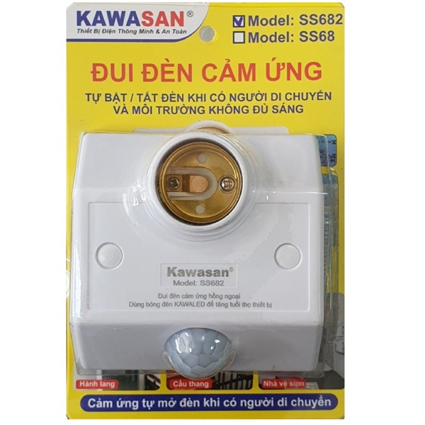 Đuôi đèn cảm ứng hồng ngoại tự động mở/tắt đèn SS682 Kawasan (mẫu mới)