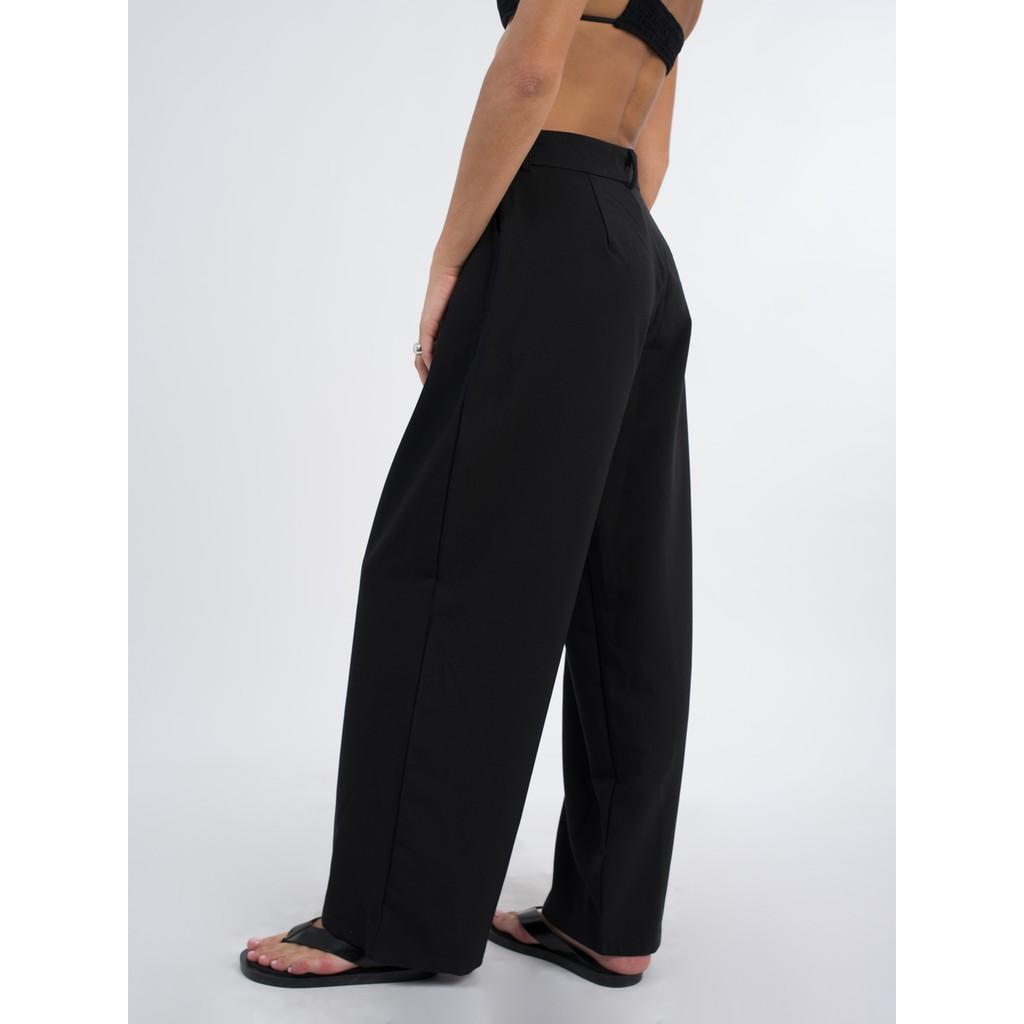 là min - Quần Black Wide-leg Trousers