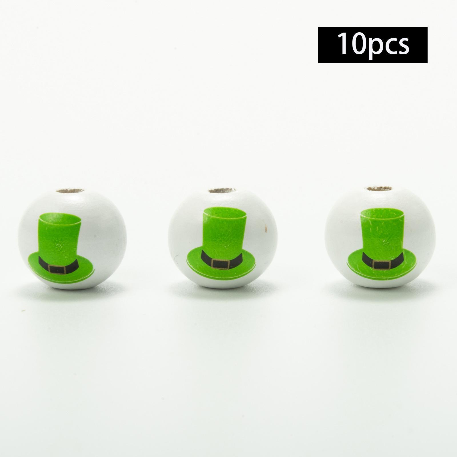 10Pcs ’S Day Wooden Beads smooth Polished for Handicrafts