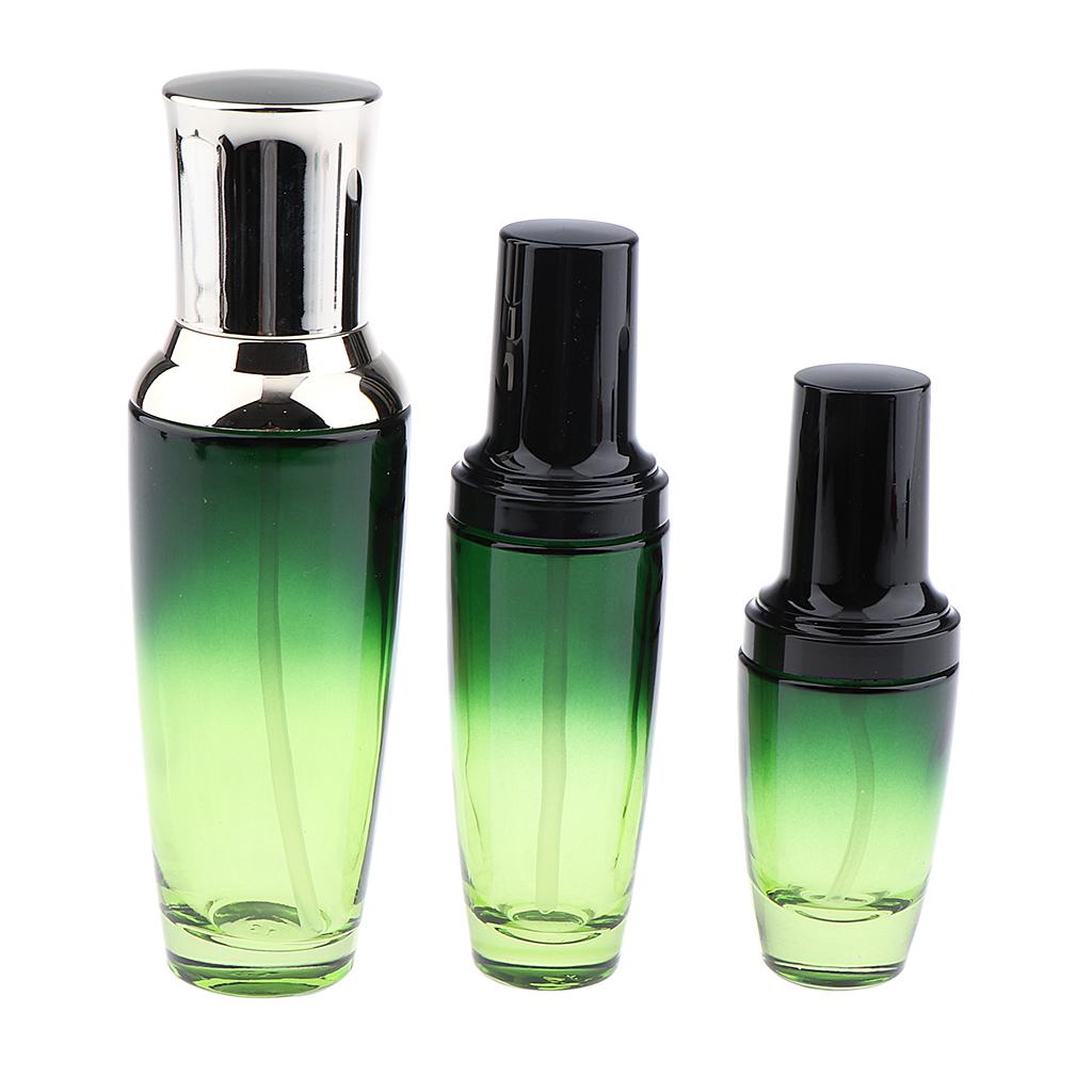 Empty Portable Glass Cosmetic Cream Lotion Pump Bottle Container Cosmetic Make up Dispenser With Pump Head,Pack 2