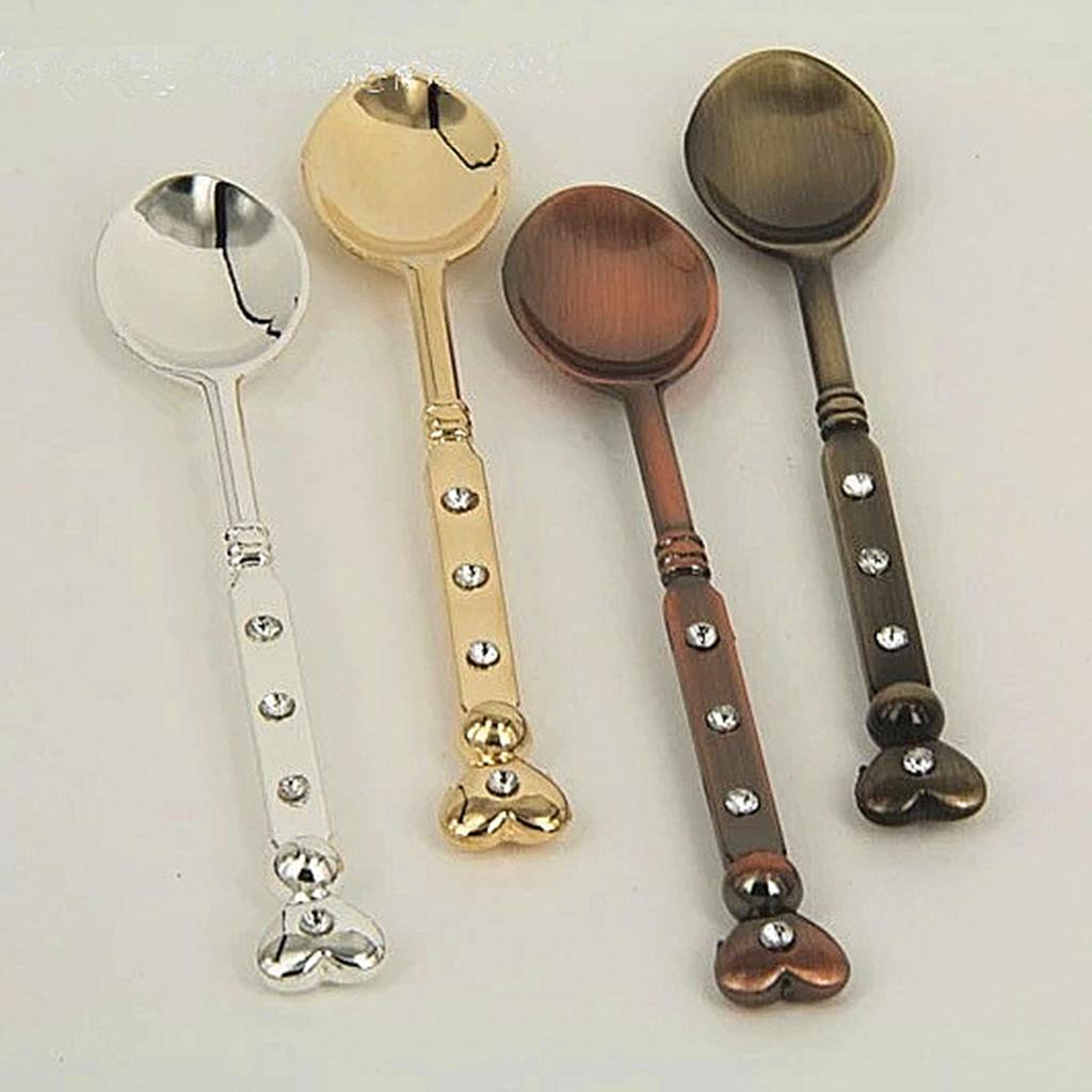 Stainless Steel Tableware Creative Retro Coffee Spoon, Stirring Spoon, Sugar Spoon, Stir Bar Spoon, Mixing Spoon, Tea Spoon, Ice Tea Spoon, Ice Cream Spoons