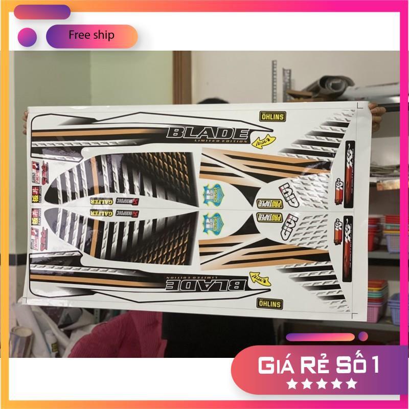 Tem rời dành cho honda wave blade 110 trắng đen