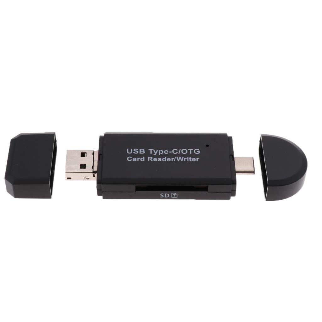 Mini USB Type-C Micro USB OTG Adapter USB 2.0 Portable Memory Card Reader