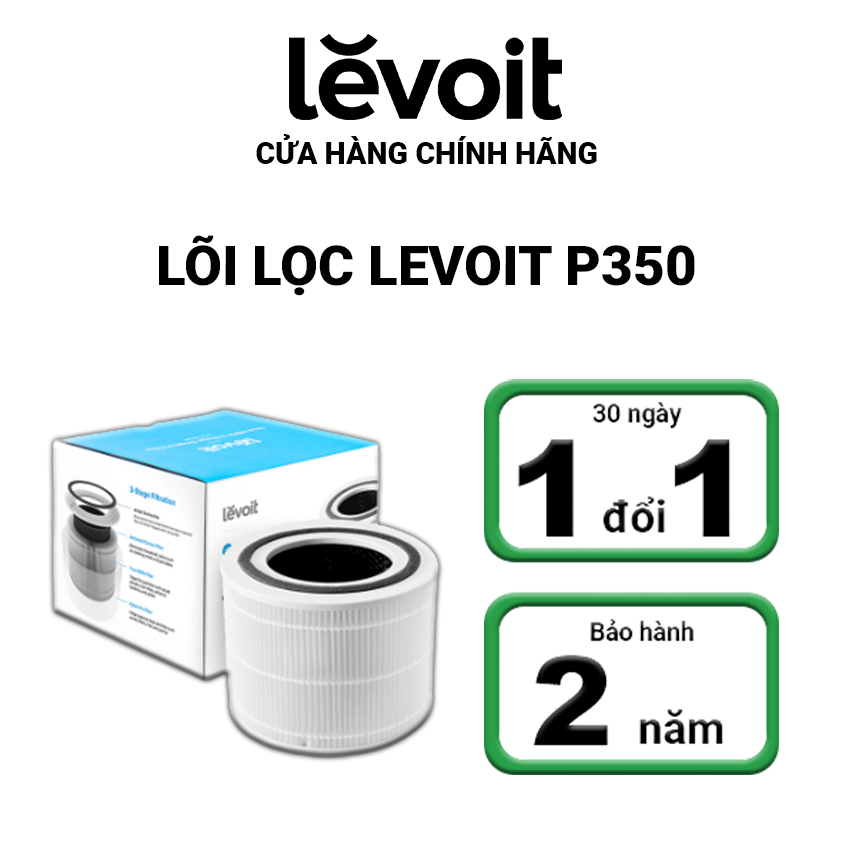 Lõi Lọc Diệt Khuẩn Cho Máy Lọc Không Khí Levoit Core P350-RF - Chính hãng- Bộ Lọc HEPA- Gồm 3 Lớp Lọc | Hàng Chính Hãng