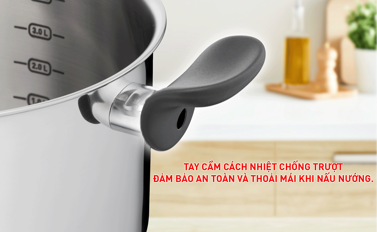 Bộ nồi inox Tefal Primary 16/20/24cm - Nấu được mọi loại bếp - Hàng chính hãng