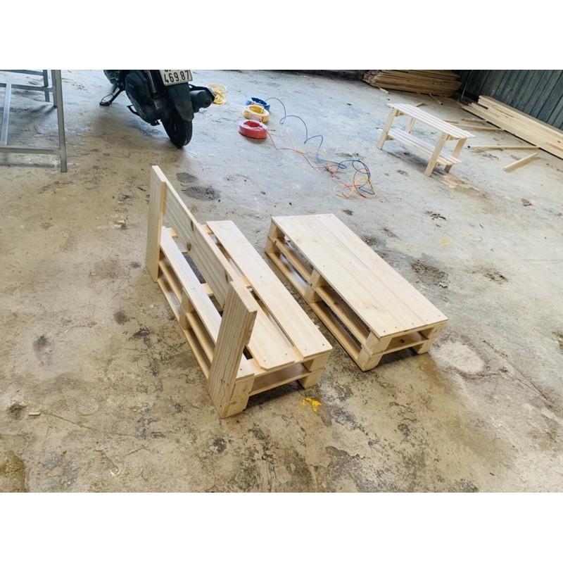 Ghế sofa pallet, Bộ Bàn Ghế Pallet Gỗ Thông