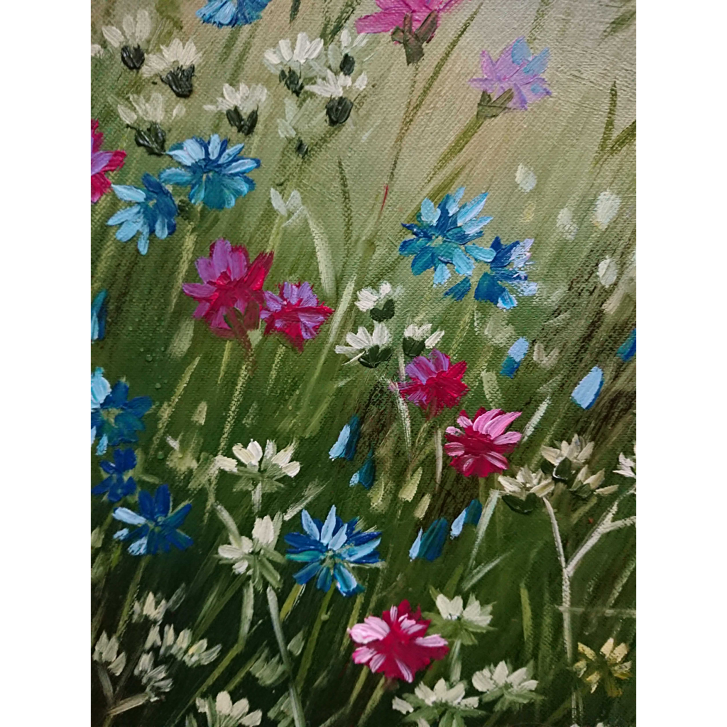 Tranh Sơn Dầu Vẽ Tay - Cành Hoa Dại 40x60cm