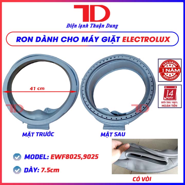 Ron cửa máy giặt dành cho máy Electrolux, Gioăng máy giặt cửa ngang, Zoăng cửa máy giặt hàng nhập khẩu model EWF 9024,9025,1024, 85743,10843,10743,12843,10744,12844,10844,12944, Điện Lạnh Thuận Dung