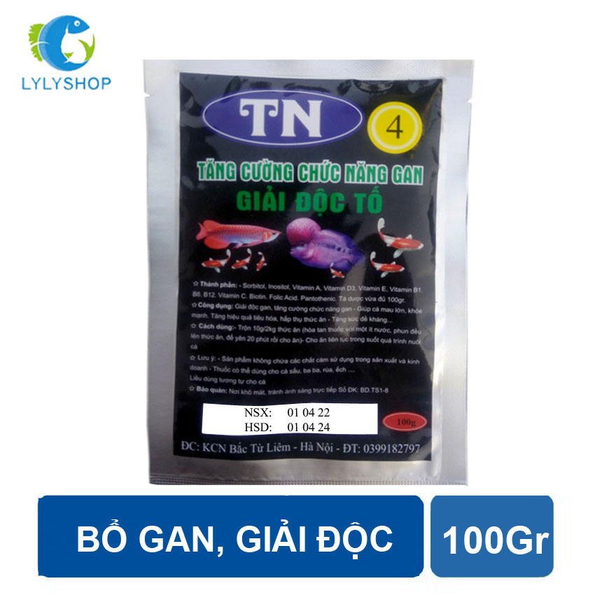 Thanh nhiệt, giải độc, mát gan, lợi mật, tăng cường chức năng gan cho các loại cá cảnh, cá rồng, cá vàng, cá bảy màu guppy, cá rồng, cá Koi 100gr.