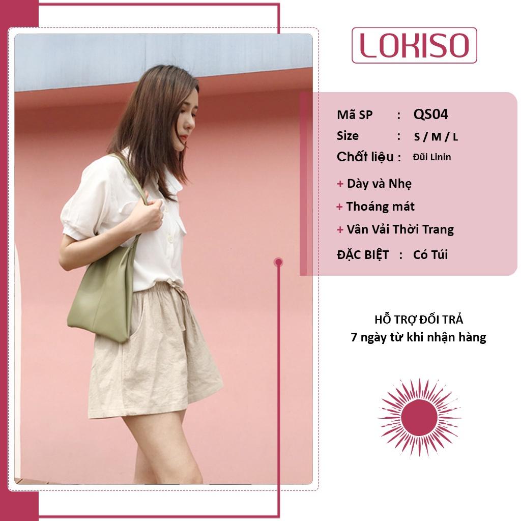 ▬✐Quần short nữ đũi lưng cao ống rộng đẹp ulzzang công sở LOKISO QS04