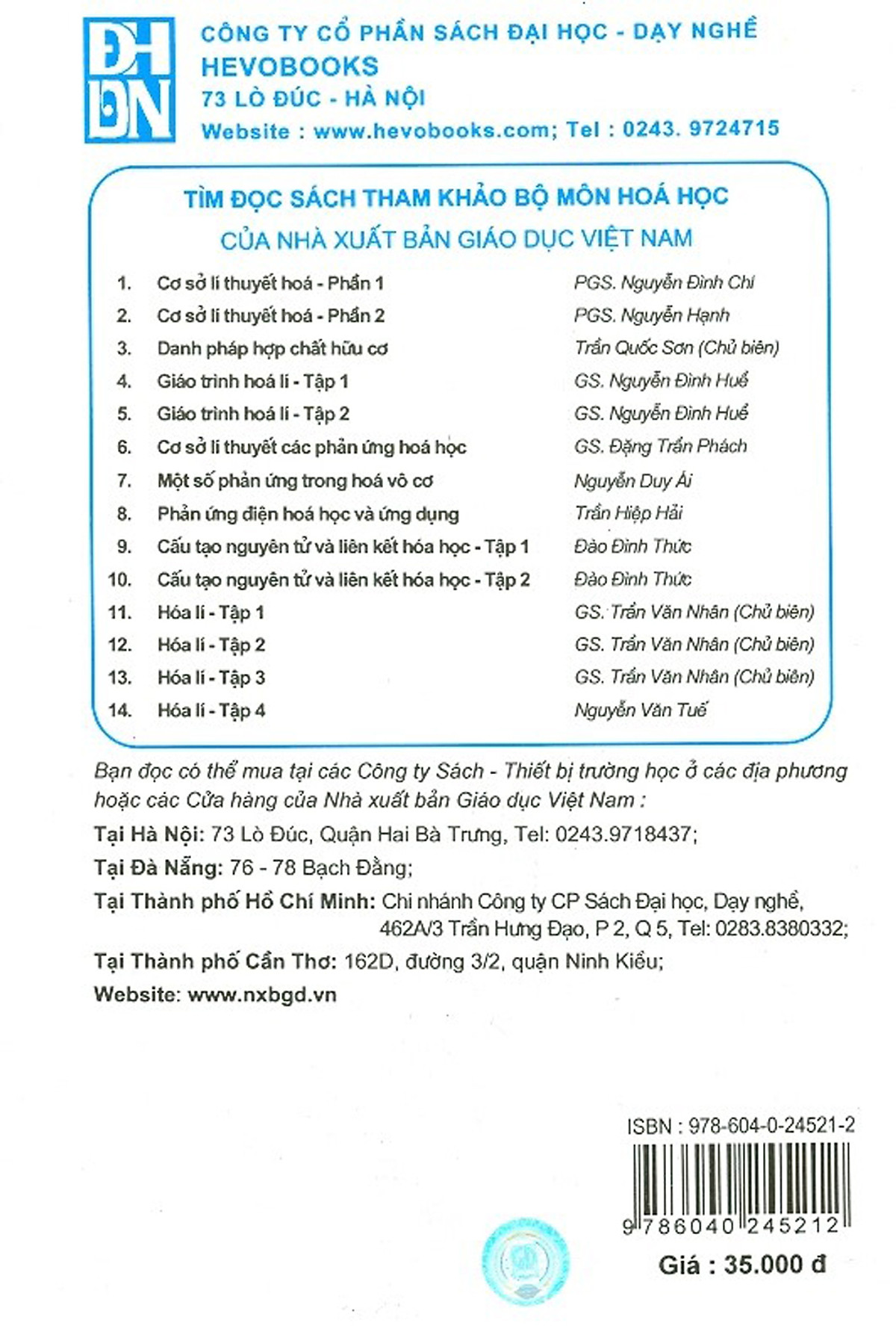 Bài Tập Cơ Sở Lí Thuyết Các Quá Trình Hóa Học (Tái bản)