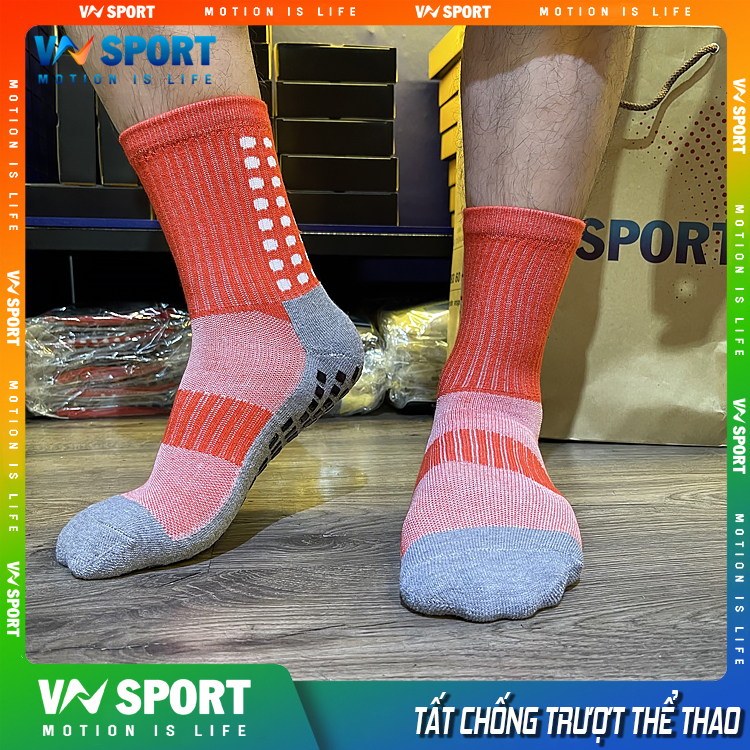 Tất Chống Trượt Thể Thao VNSPORT - TCT01, Vớ Thể Thao Có Silicone Chống Trượt Giày Khi Chạy Nhảy Vận Động Ở Cường Độ Cao