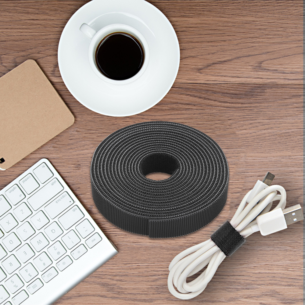 1-Roll Reusable Fastening Wire Organizer Multi-Purpose Cable Ties Cord Rope Cable Management Hook & Loop Nylon Fastening