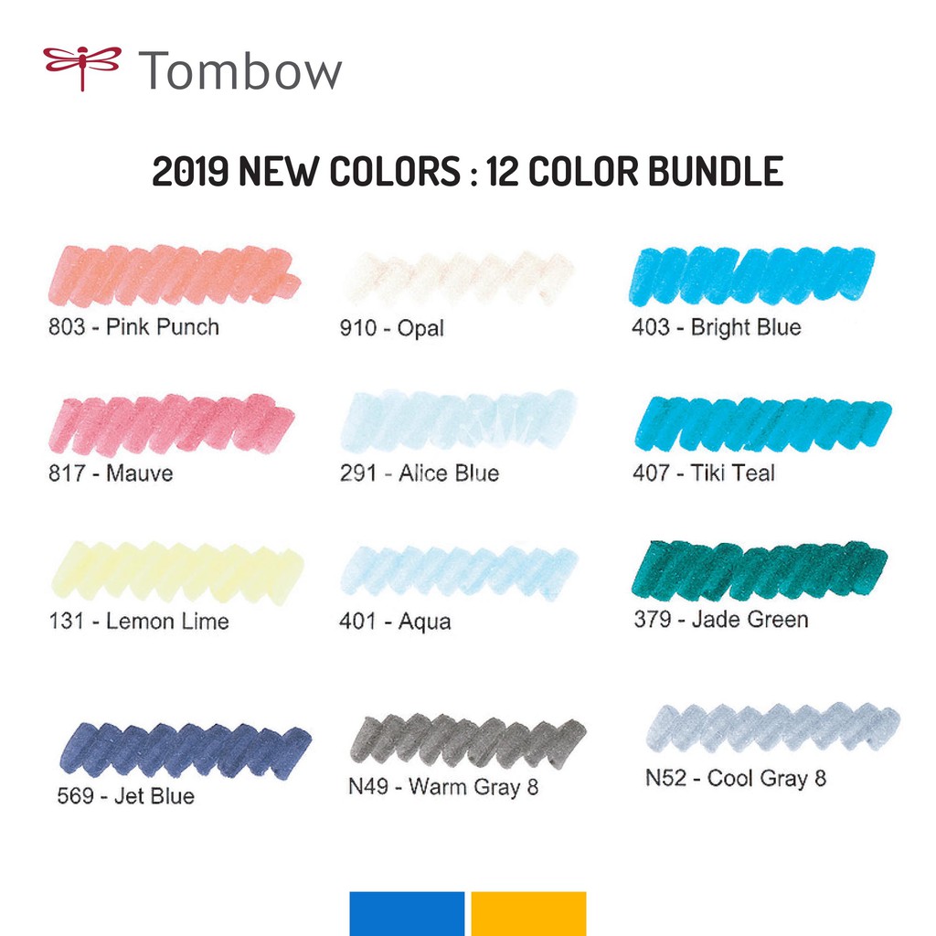 Bộ 12 Bút Tombow Dual Brush màu mới 2019