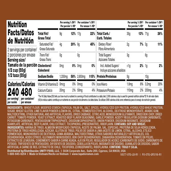 Mì Tapatio vị Carne Asada tô 110g