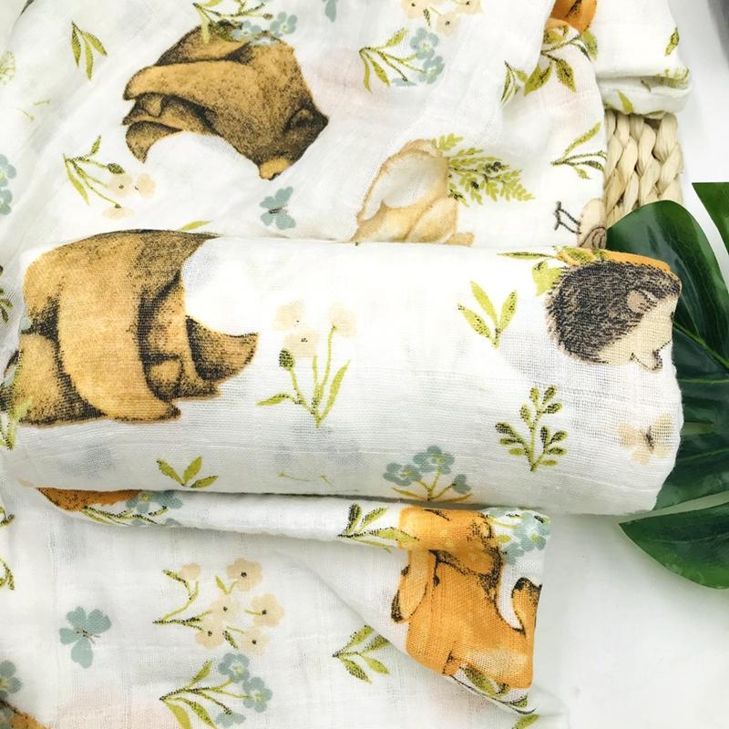 In Kỹ Thuật Số Tre & Cotton Muslin Chăn Cho Bé Khăn Tắm Bé Sơ Sinh Đầm Bọc Nhận Chăn Cho Bé