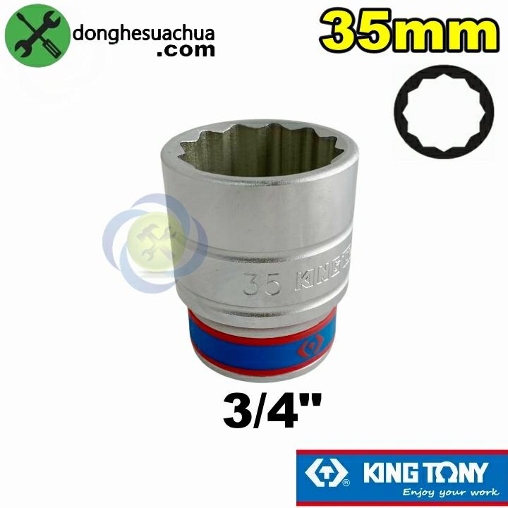 Tuýp 35mm loại 3/4 Kingtony 633035M ngắn 12 cạnh màu trắng