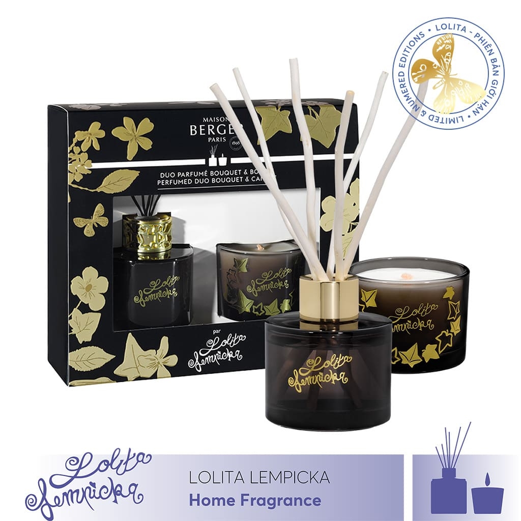 Maison Berger - Bộ tinh dầu khuếch tán và nến Lolita Lempicka Black - 2 món