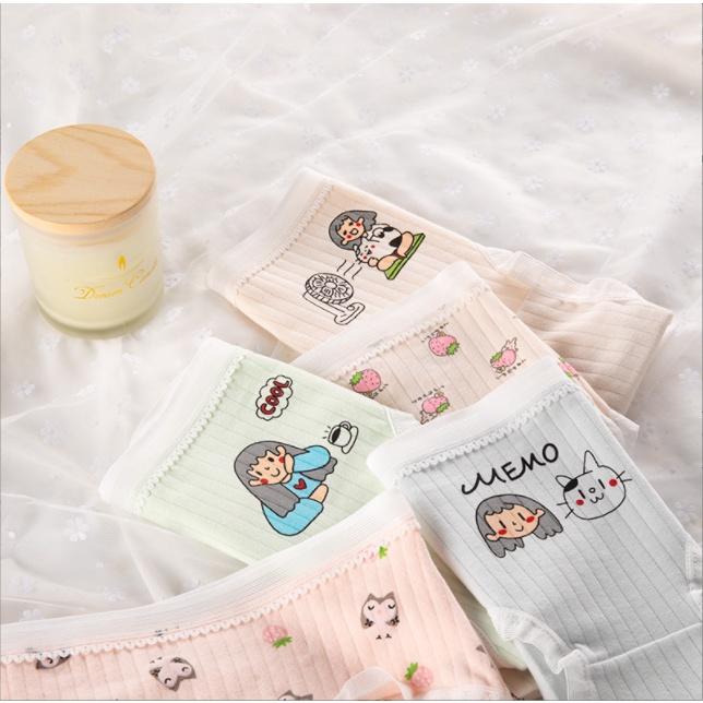 Quần lót nữ cotton in hình phong cách Nhật đồ lót dễ thương nữ tính QL06