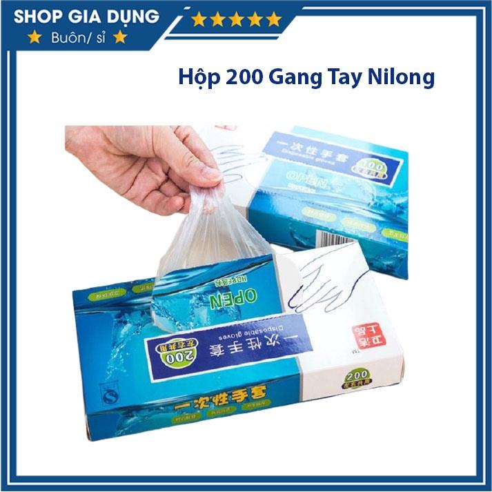 Hộp 200 Găng Tay Nilong Dùng 1 Lần Siêu Dai Siêu Rẻ